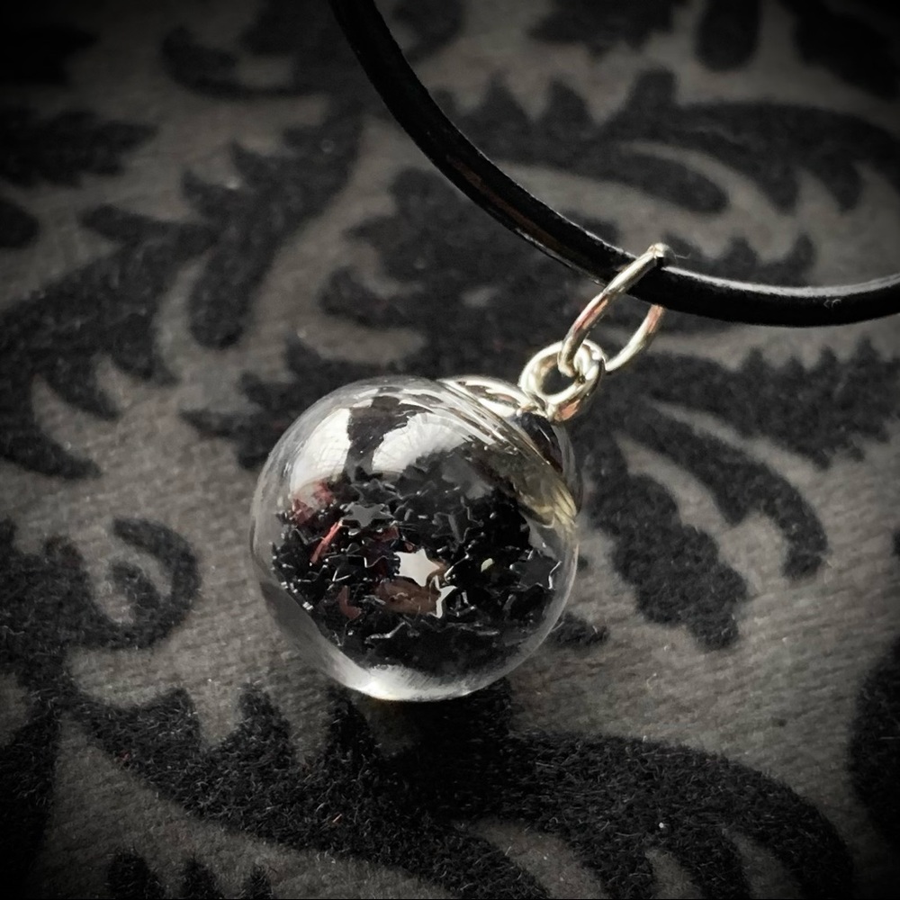 Gothic Black Stars Orb pendant